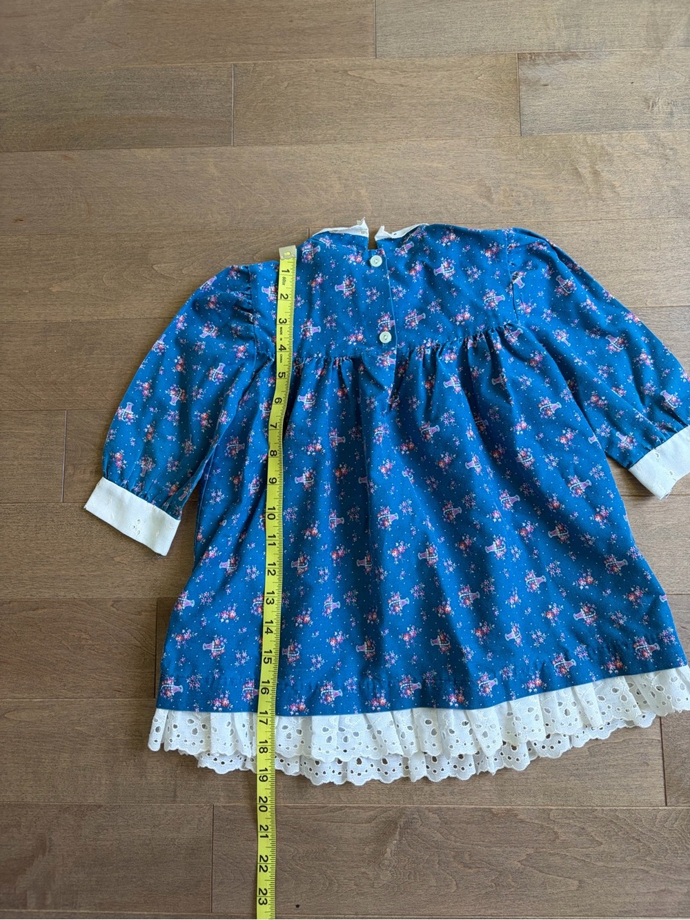 Winnie the Pooh Floral Dress - Blue with Pink Flowers - Picture 6 of 6